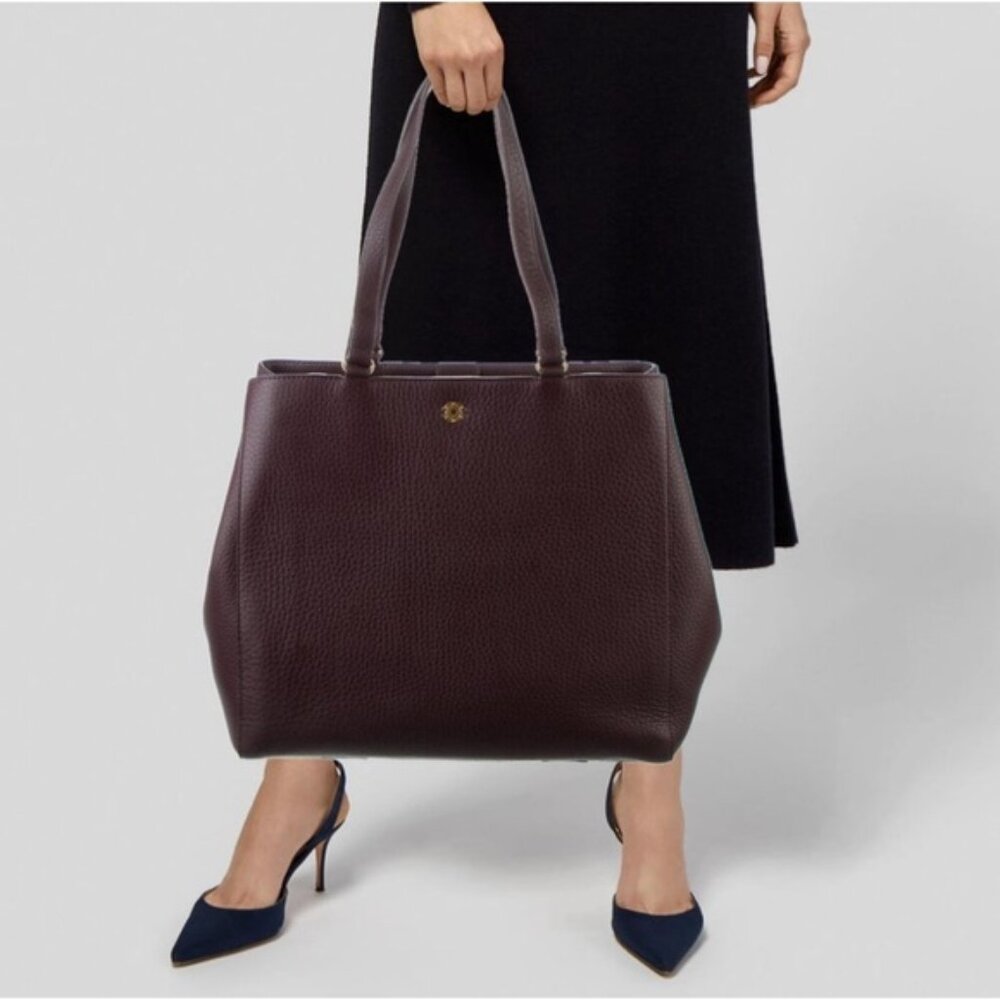 Dagne Dover Leather Allyn Tote in Oxblood